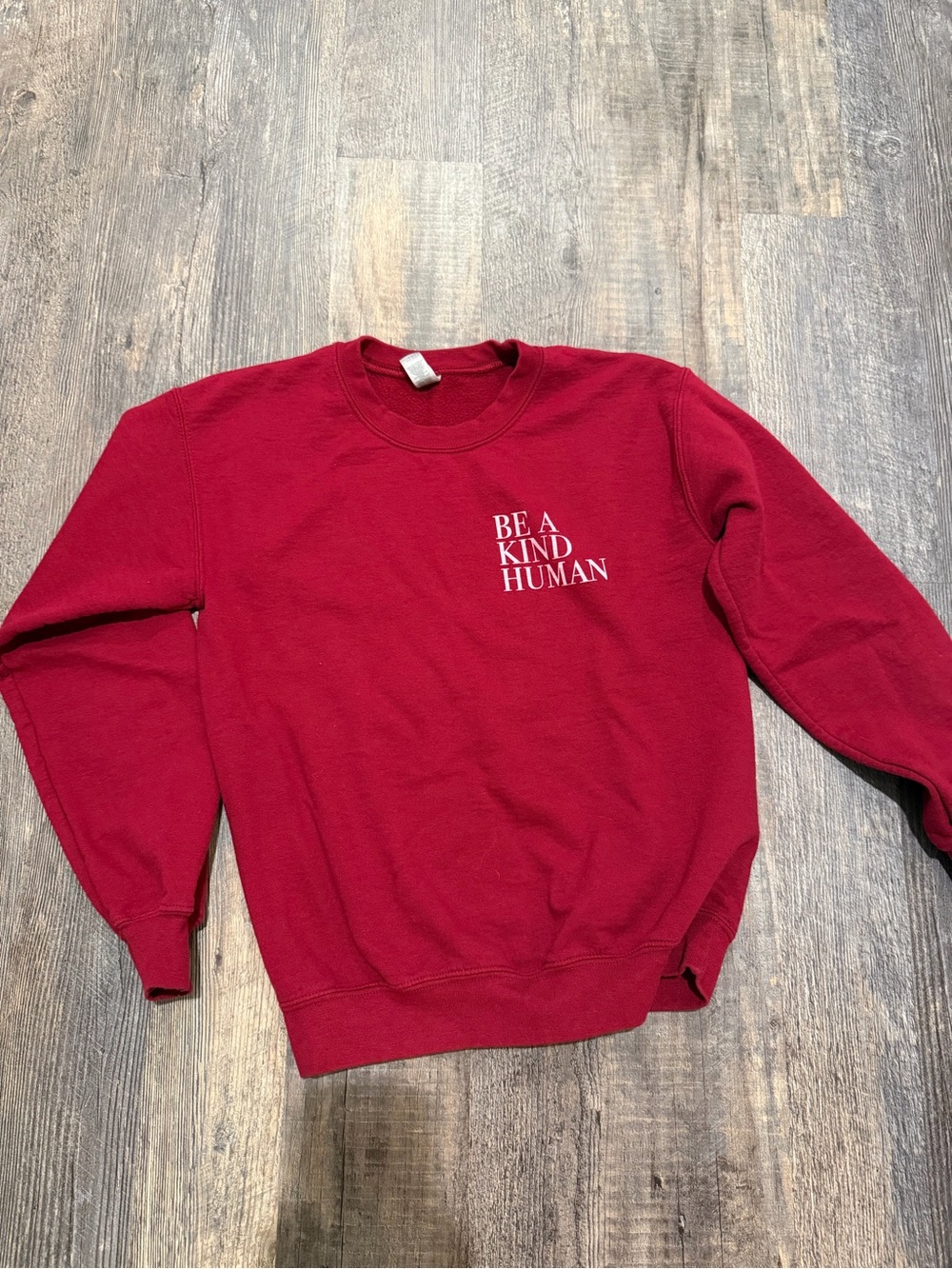Be A Kind Human Crewneck Sweatshirt - Maroon